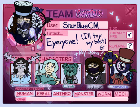 Artfight Card 2025 Team Crystal! Artfight Card 2025 Team Crystal!